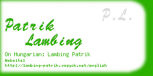 patrik lambing business card